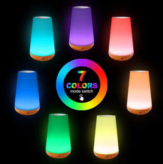 USB Rechargeable LED Table Lamp With Remote Control Portable Touch Dimmable RGB Night Lamp 13 Color Changing Bedside Table Lamp