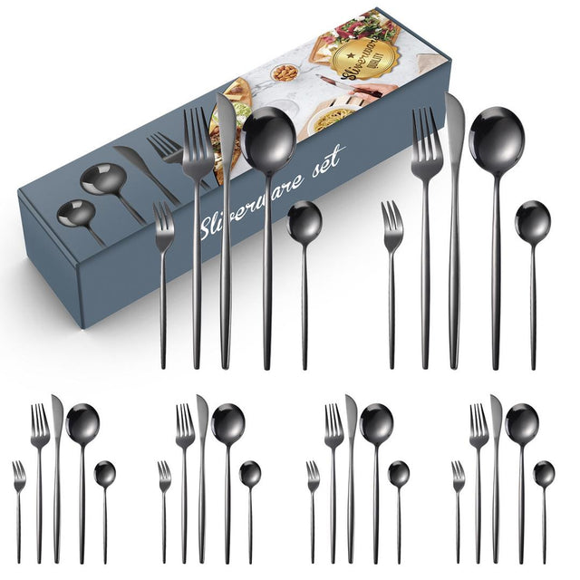 Black Cutlery Set 30