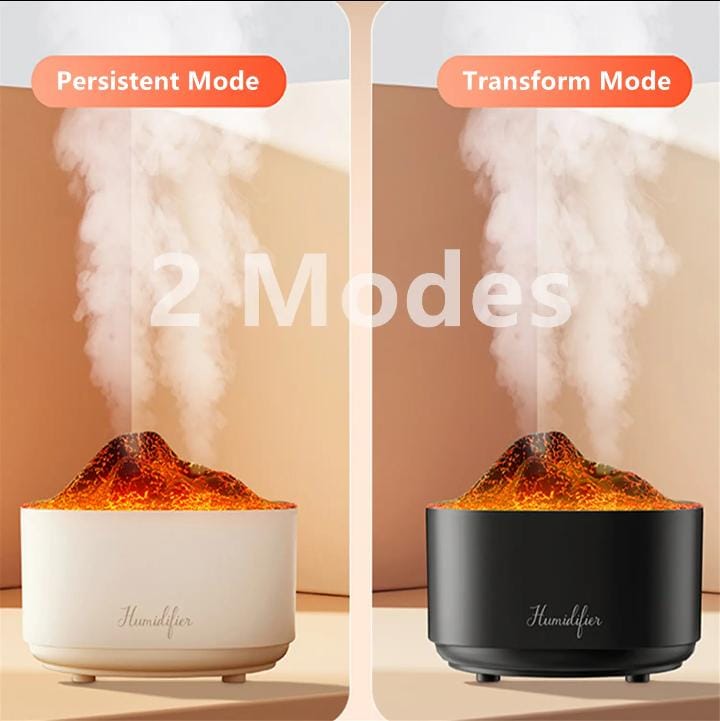 Ultrasonic volcano like humidifier with remote