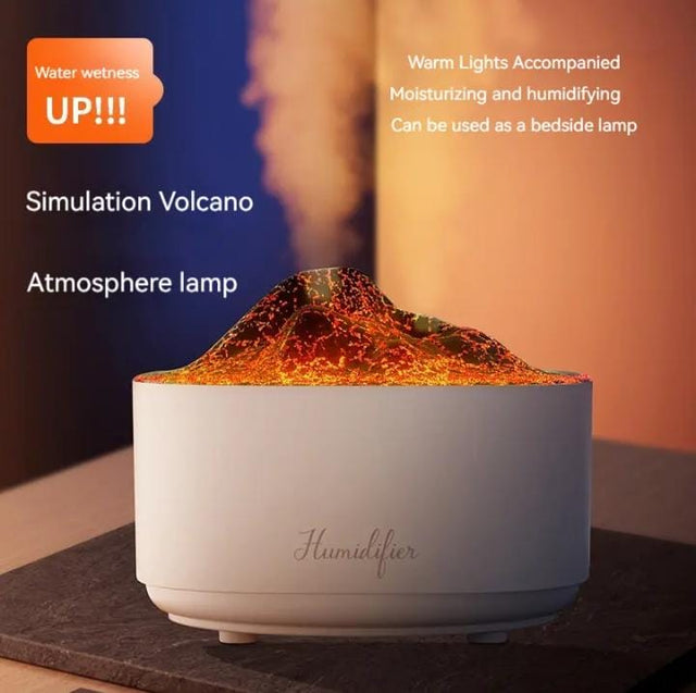 Ultrasonic volcano like humidifier with remote