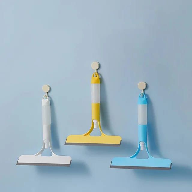3-in-1 Car Spray Glass Double Sided Wiper Spray Window Squeegee Cleaner Bathroom brush Mirror Scrapper with spray bottle