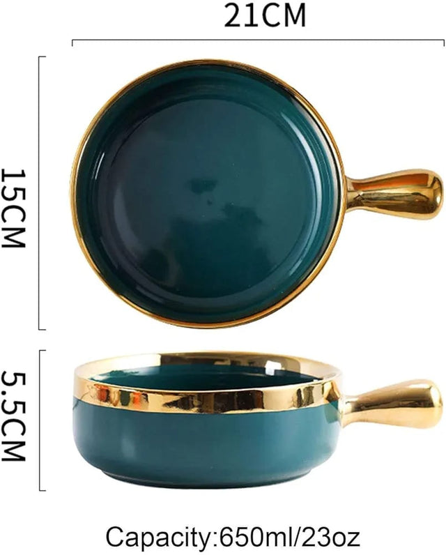 Porceline Snack Bowl with Handle