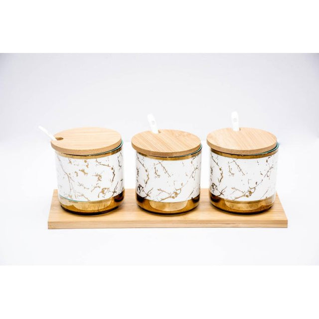 marble seasoning sugar dish 3pc