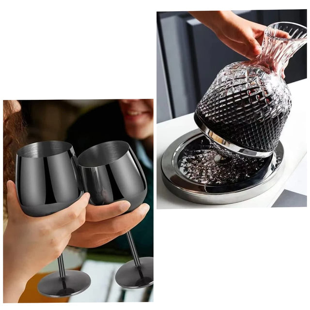 Wine goblets decanter Combo Set