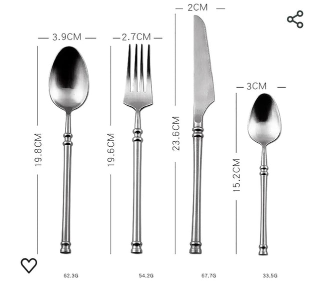 Aerosteel 24pcs cutlery set, silver stainless steel cutlery sets, cutlery sets of 6, silverware set for 4, exquisite dinnerware, dishwasher safe