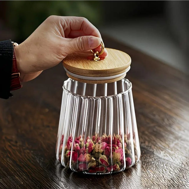 Glass Storage Jar with bamboo Lid