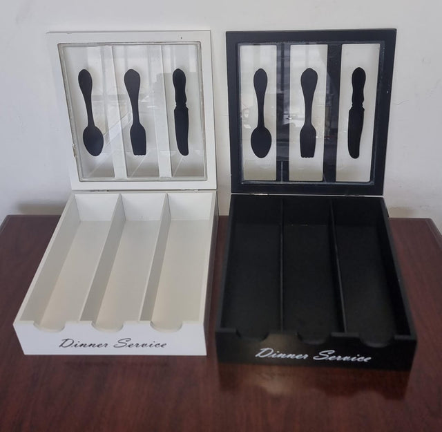 Dinner service 3 compartment cutlery box organizer