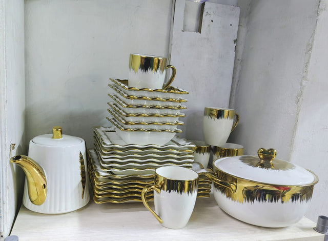 Gold detail dinner set collection 26pc