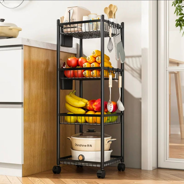 Rolling Storage Rack 4-Tier