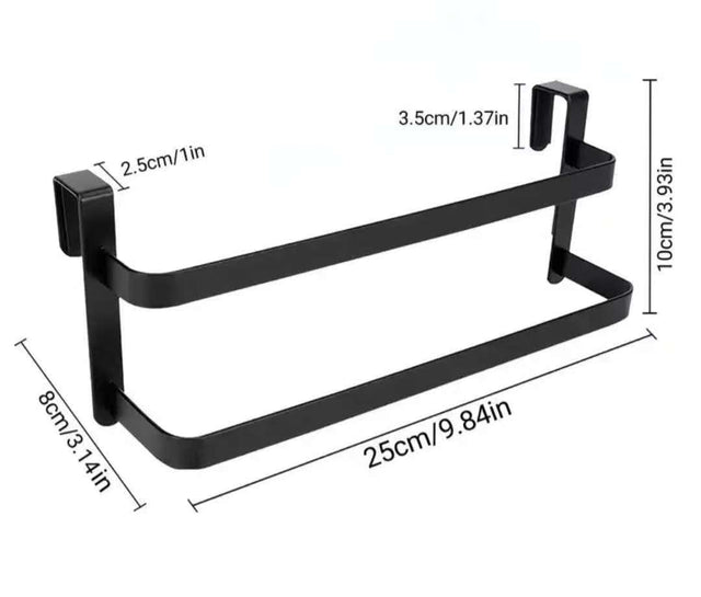 Steel 2 Tier Over Cabinet Door Towel Holder Rack