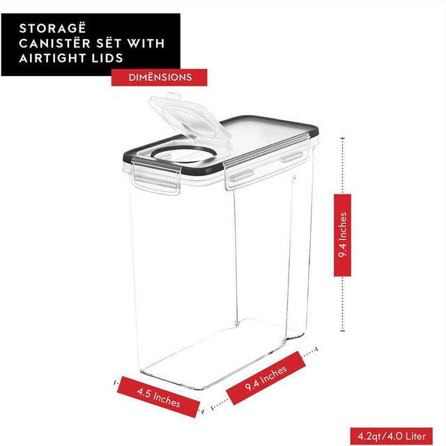4-Piece Airtight Food Storage Containers Set – 2.5L Each