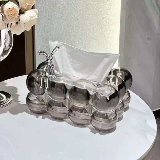 Bubble Acrylic Tissue Box Holder Bunny/Bow