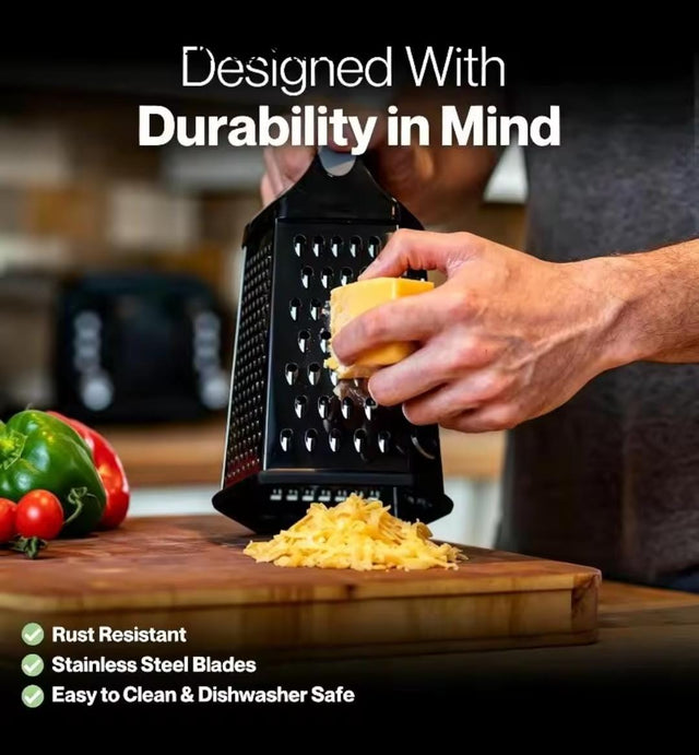 Sided Stainless Steel Box Grater with Container