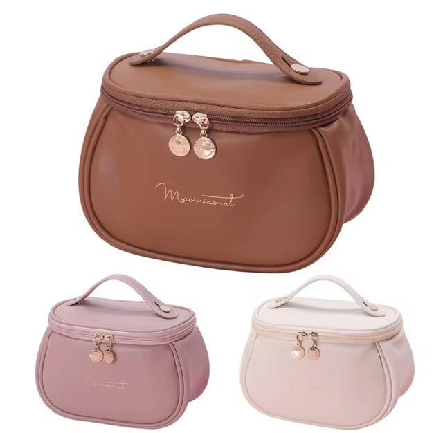 Makeup bag PU leather pink cosmetic organizer — iDecorators Kenya
