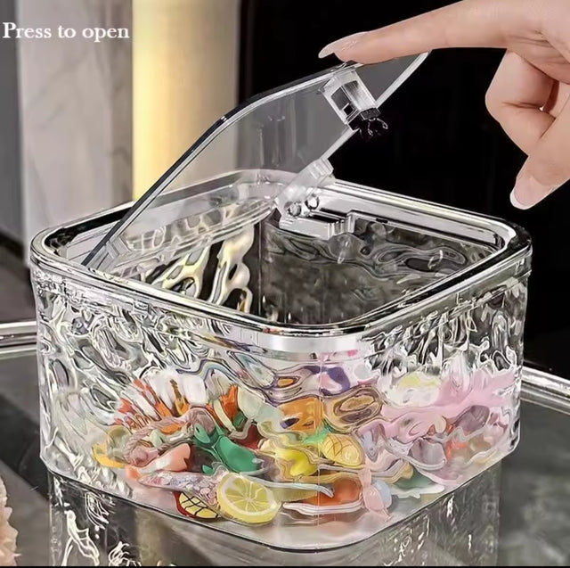 Textured Acrylic Storage Box with Press-Open Lid
