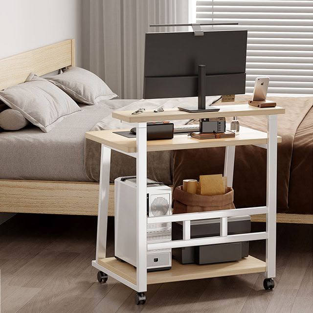 Mobile Laptop Desk with Monitor Shelf | Rolling Bedside Table Kenya