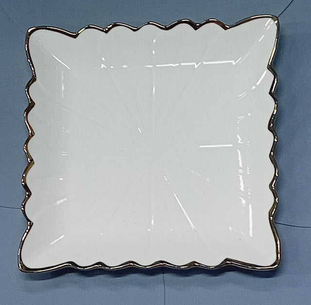 White Ceramic Square Dinner Plate spn