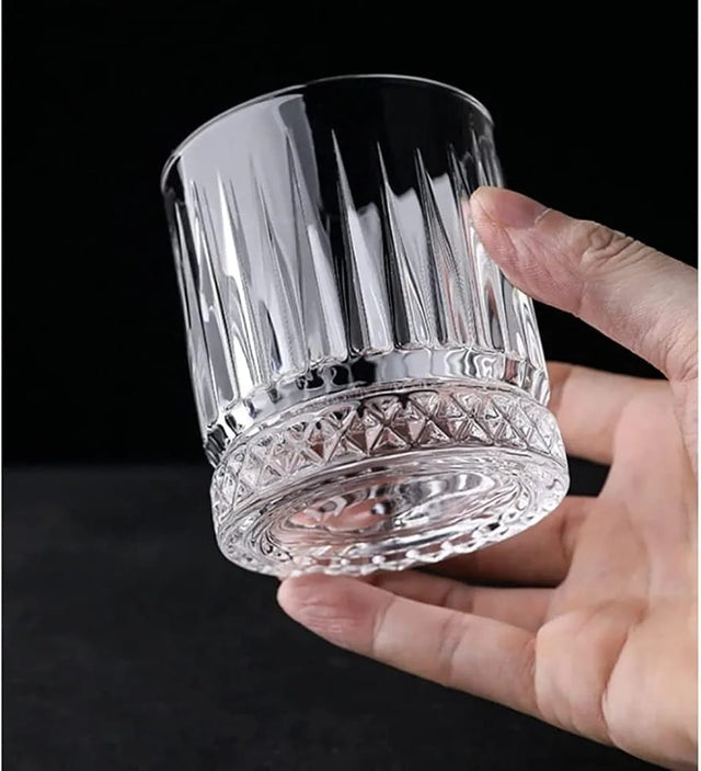 Vertical Stripped Clear Whiskey Glass 225ml
