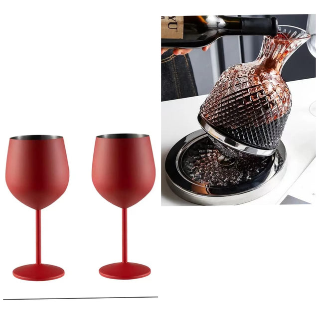 Wine goblets decanter Combo Set