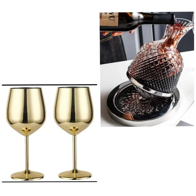 Wine goblets decanter Combo Set
