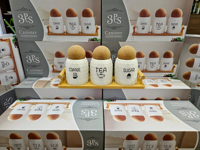 Heavy quality 3pcs Tea,. Coffee, Sugar, Cannister Set
