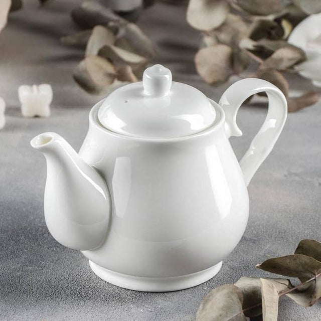 White Ceramic Teapot — 750ml ric