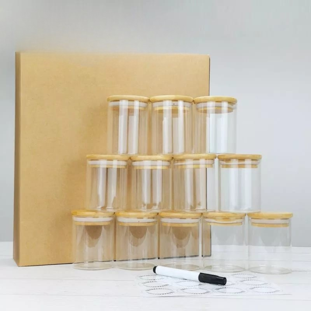 Glass spice jar set 12Pcs