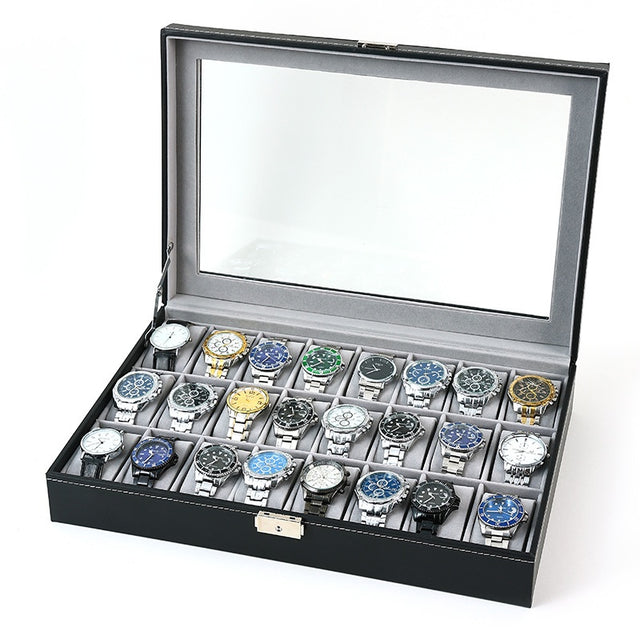 24 slots watch organizer storage box