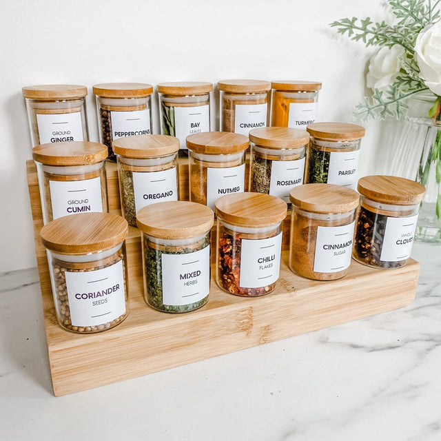 airtight glass spice jars 15pcs set pack
