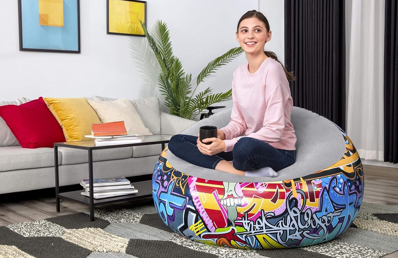 Graffiti Inflatable bean bag Airchair, Multi-Colour