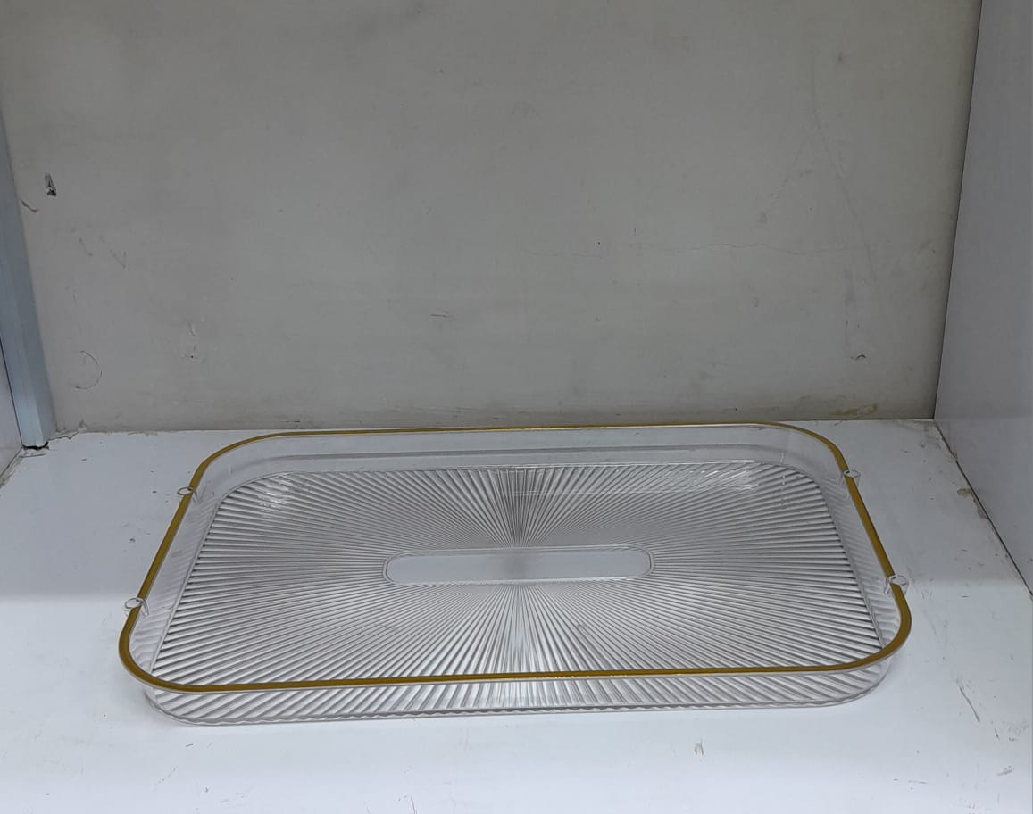 ACYRIC DECO TRAY GOLD RIM 1PCS