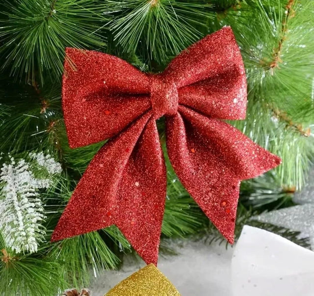 Christmas Glitter Ribbons/Bows (21×24cm)