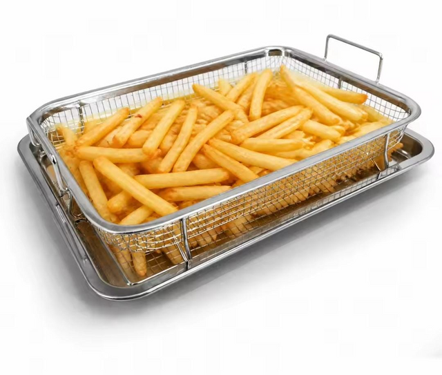Stainless Steel Oven Air Fryer Tray and Basket Set