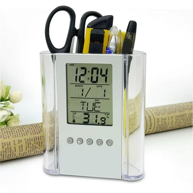 Digital LCD Pen & Pencil Holder / Desk Organizer