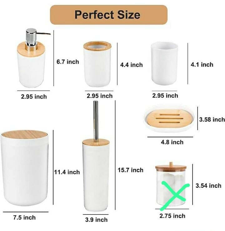 Bathroom Accessories Set Soap Dish for Bathroom 6Pcs