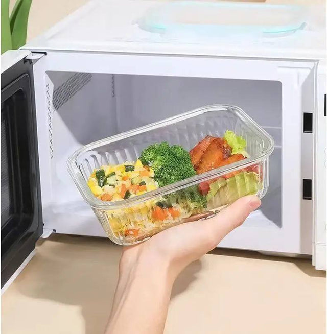Borosilicate Glass Food Storage Container Set with Leakproof Lids (410ml, 700ml, 1050ml) 3-Piece set