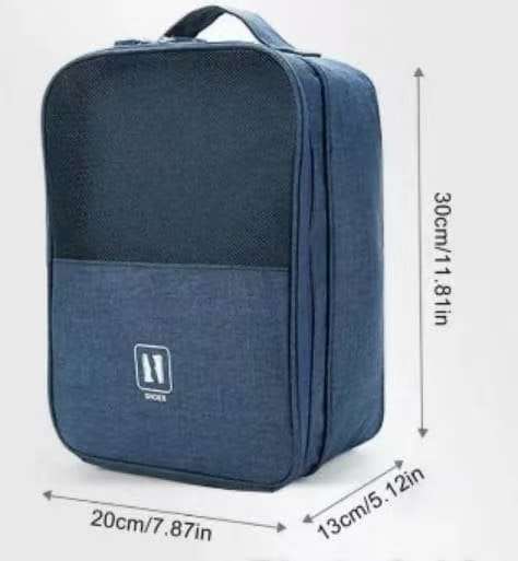 Waterproof Travel Shoe Bag — with breathable mesh & double zipper (20×13×30 cm)