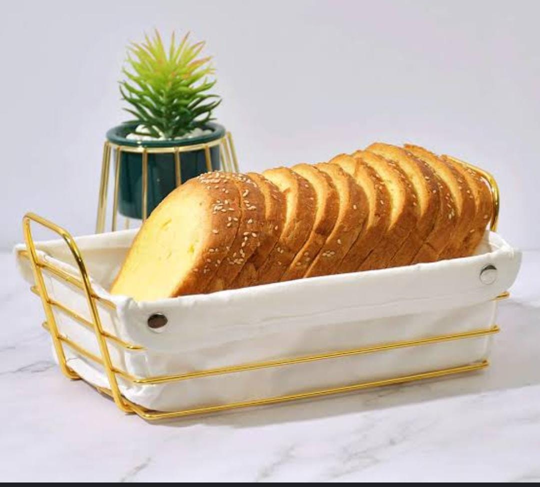 Gold frame black cloth /silver frame white cloth storage bread basket
