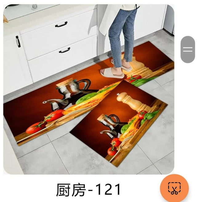 Rubber Kitchen Mat With Anti-Slip Bottom 2 Pcs set