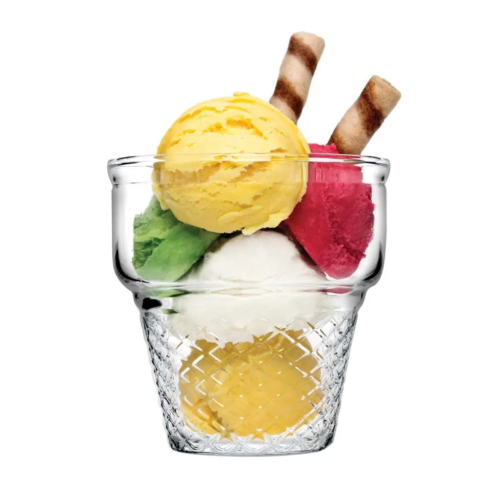 Set of 3 Pasabahce Minicornet Ice Cream Cups (450ml)