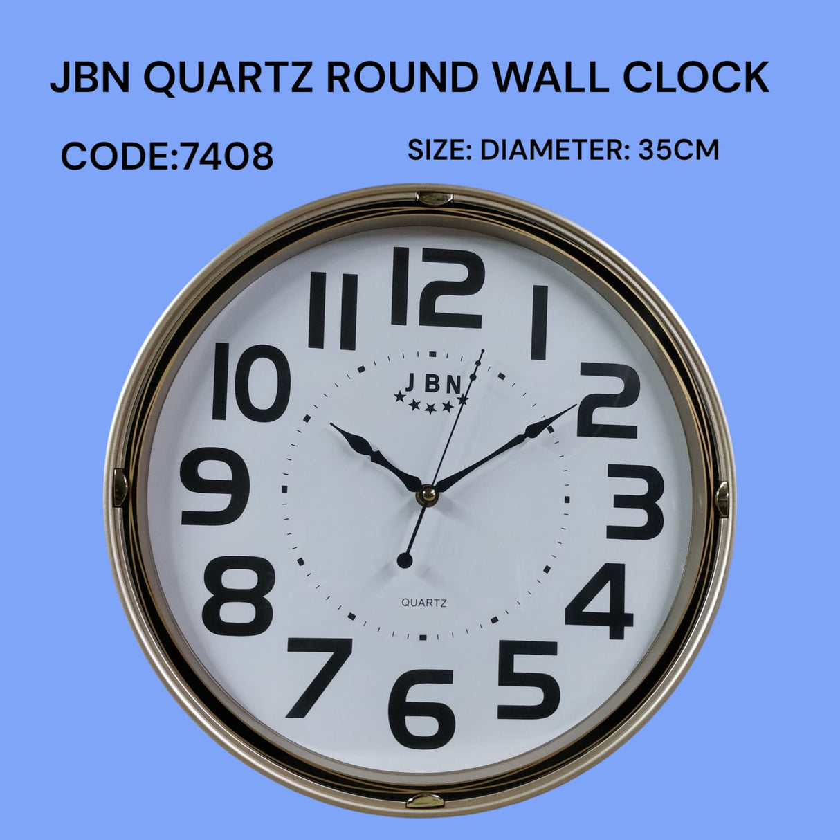 Quartz round wall clock 35 cm diameter