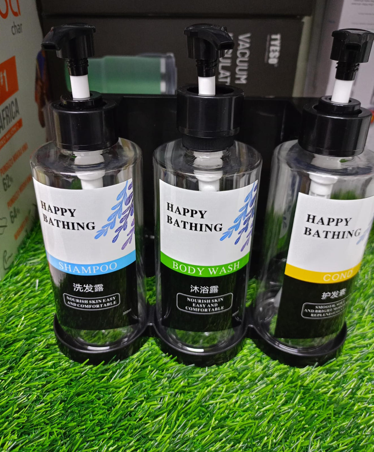 Refillable Wall Mounted Soap/shampoo /showergel Dispenser 3pcs