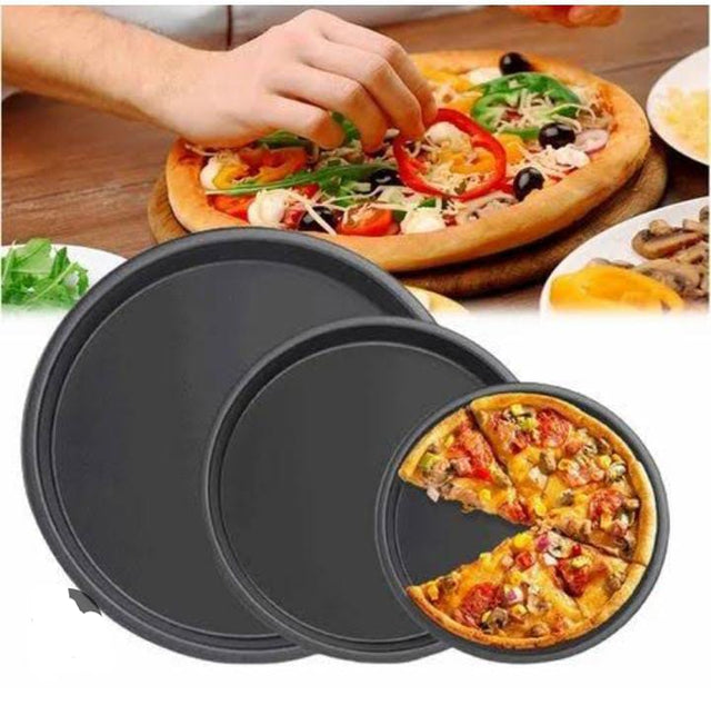 3 Pcs Pizza Pan Set
🍕 Set Includes: 3 round pizza pans in different sizes
🧲 Material: Durable non-stick carbon steel for even baking
🔥 Heat-Resistant: Withstands high oven temperatures
🧼 Easy to Clean: Non-stick surface ensures quick cleanup
Perfect for baking thin crust, deep dish, or stuffed pizzas right at home!