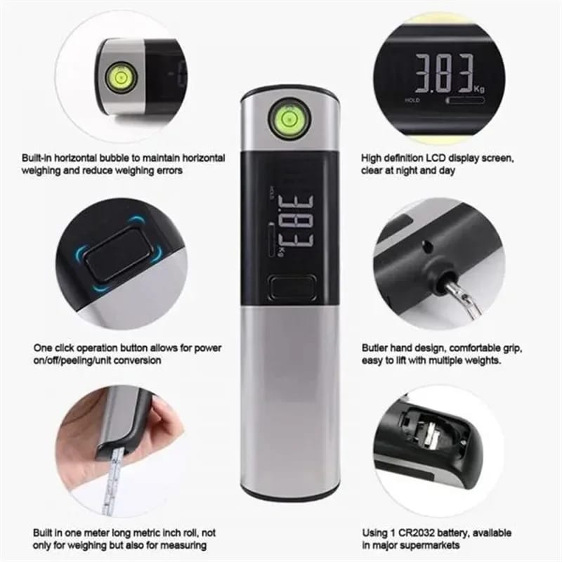 Portable Digital Luggage Scale for Travel With Tape measure Bags weights upto 50kgs