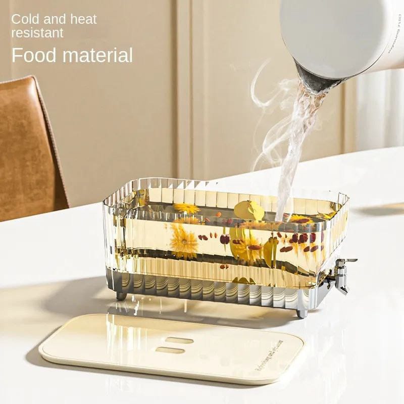 Glass Beverage Dispenser with Clamp Lid