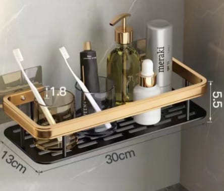 Aluminium Alloy Rectangular bathroom rack with self adhesive