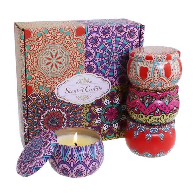 Soy Wax Scented candles soothing with petals gift set