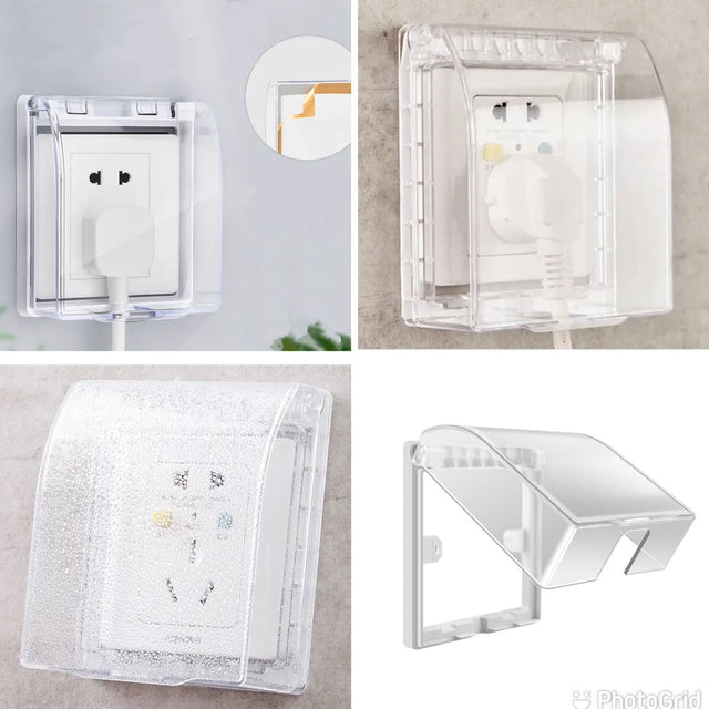 clear plastic single socket covers for electrical outlets.
