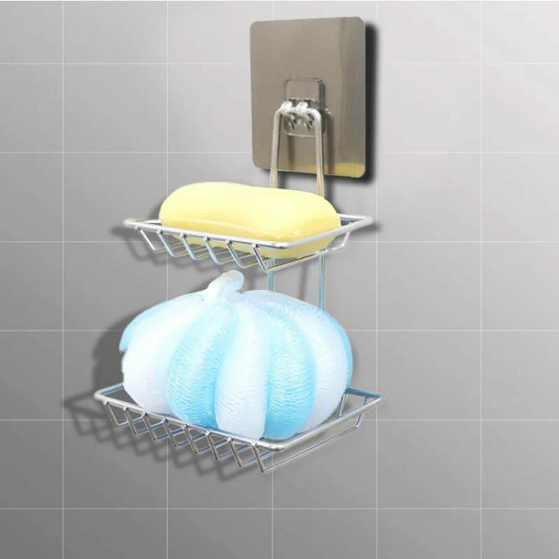Stainless steel double soap dish