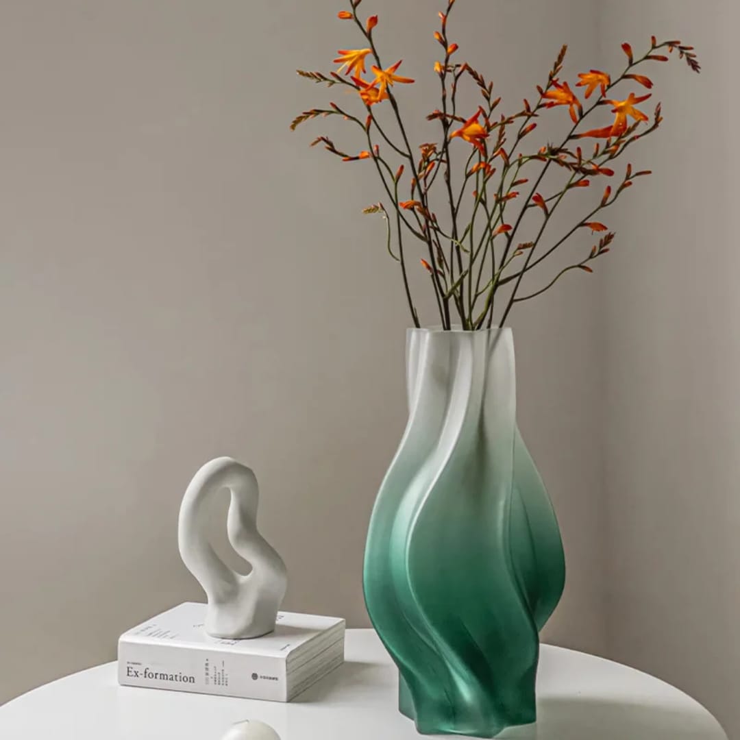 Nordic Gradient Glass Flower Vase Size 32×9×16.5 cm